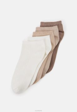 Anna Field Sko 4NHR41118 Anna Field bløde ribbede sneakerstrømper 5pak sokker beige kvinder
