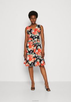 Anna Field Sko 4NHR417 Anna Field dagskjole sort/rød kvinder