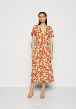 Anna Field Sko 4NHR4185 Anna Field jersey kjole brun/hvid kvinder