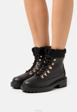 Anna Field Sko 4NHR42030 Anna Field vinterstøvle snøre ankelstøvler sorte kvinder