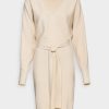 Anna Field Sko 4NHR4203 Anna Field wrap v ausschnitt mini strikkleid mit gürtel shift dress off white kvinder