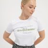 Anna Field Sko 4NHR4239 Anna Field print t-shirt hvid kvinder