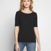 Anna Field Sko 4NHR4245 Anna Field basic t-shirt sort kvinder