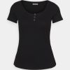 Anna Field Sko 4NHR4248 Anna Field basic t-shirt sort kvinder