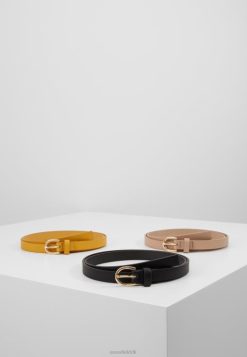 Anna Field Sko 4NHR42777 Anna Field 3-pak taljebælte sort/gul/taup kvinder