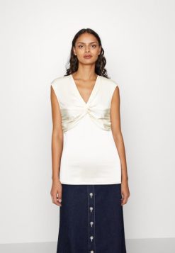 Anna Field Sko 4NHR4311 Anna Field print t-shirt off-white kvinder