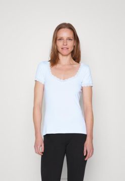 Anna Field Sko 4NHR4338 Anna Field basic t-shirt lyseblå kvinder