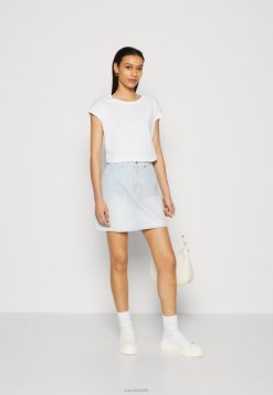 Anna Field Sko 4NHR4344 Anna Field 3-pak basic t-shirt hvid/broget lysegrå kvinder