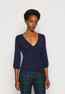 Anna Field Sko 4NHR4536 Anna Field langærmet top mørkeblå kvinder