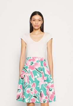 Anna Field Sko 4NHR468 Anna Field denim kjole hvid/grøn/pink kvinder