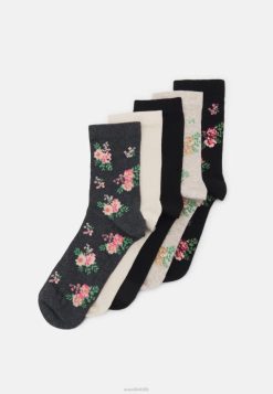 Anna Field Støvler 4NHR41129 Anna Field strømper sort/beige kvinder