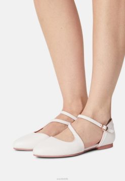 Anna Field Støvler 4NHR42167 Anna Field læder ankelrem ballet pumps hvid kvinder