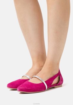 Anna Field Støvler 4NHR42179 Anna Field læder ankelrem ballet pumps pink kvinder