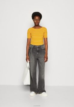 Anna Field Støvler 4NHR4295 Anna Field print t-shirt mørkegul/hvid kvinder