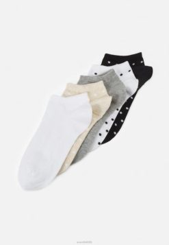 Anna Field Tasker 4NHR41137 Anna Field 5 pak sokker grå/hvide/sort kvinder