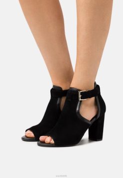 Anna Field Tasker 4NHR41314 Anna Field læder ankel manchet sandaler sorte kvinder