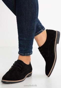 Anna Field Tasker 4NHR41854 Anna Field læder snørebånd sorte kvinder