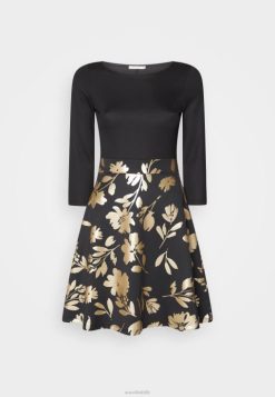 Anna Field Tasker 4NHR4186 Anna Field jersey kjole sort guld kvinder