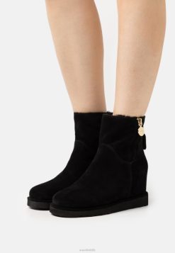 Anna Field Tasker 4NHR41911 Anna Field læder vinterstøvle ankelstøvler sorte kvinder