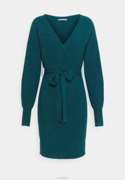 Anna Field Tasker 4NHR4207 Anna Field wrap v ausschnitt mini strikkleid mit gürtel shift dress deep teal kvinder