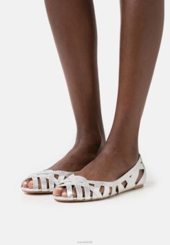 Anna Field Tasker 4NHR42142 Anna Field læder peeptoe ballet pumps sølv kvinder