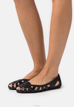 Anna Field Tasker 4NHR42148 Anna Field læder peeptoe ballet pumps sort kvinder