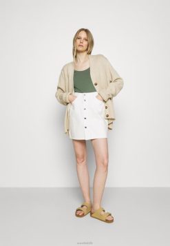 Anna Field Tasker 4NHR4342 Anna Field 3-pak basic t-shirt hvid/broget lysegrå/lysegrøn kvinder