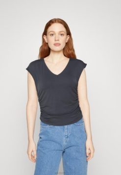 Anna Field Tasker 4NHR4351 Anna Field print t-shirt grå kvinder