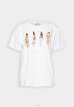 Anna Field Tasker 4NHR4372 Anna Field print t-shirt hvid kvinder